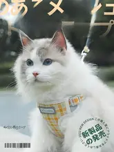 夏用 猫用チェック柄ハーネスリード【脱走防止・お出かけ用・可愛いデザイン】