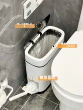 トイレ用自動締め付け機能付きゴミ箱兼トイレブラシ【蓋付き・家庭用】