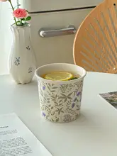 高級感あるフレンチスタイルの紫色ハンドル付きカップ【コーヒー・ミルク・ジュース用】