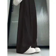 高身長向けのロングアイスシルクワイドパンツ【高腰・ドレープ感・夏用・UVカット】（セットアップ対応）