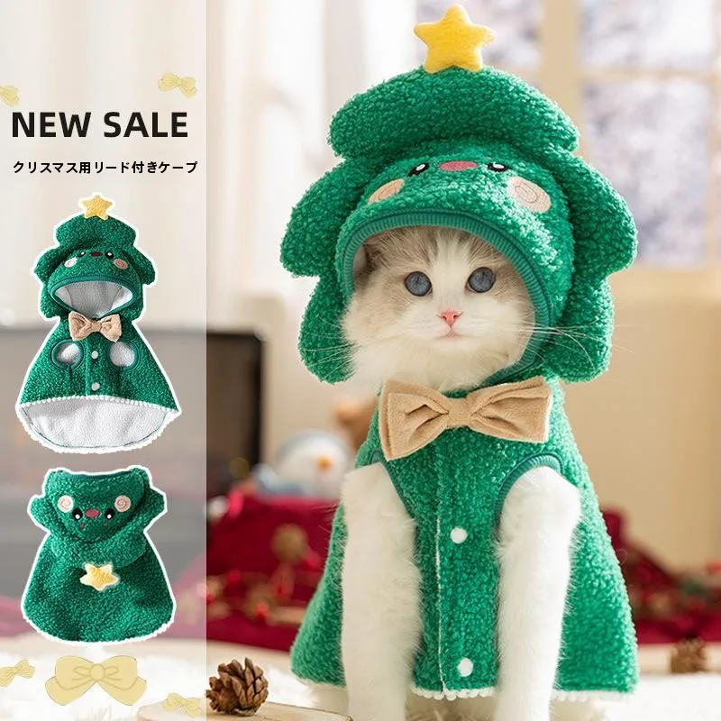 犬猫用秋冬クリスマス対応保温ファッションマント：厚手トナカイ柄フード付きの実用性と選び方