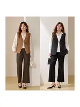 パンツ レディース 大きいサイズ ぽっちゃり ゴムウエスト 裾スリット 着痩せ  秋