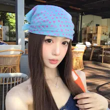 スカーフ バンダナ レディース 水玉 ブルー 韓流 インスタ映え リゾート 旅行 撮影 ギャル ヘアアクセ 「TheShiny」