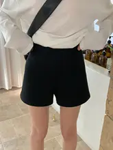 春のカジュアル高腰ショートパンツ【レディース・リモンティーグリーン・小柄向け】