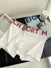 メンズ スポーティーなロゴ入り ボクサーパンツ【純綿・通気性・薄手】