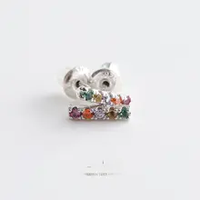 天然宝石ミニT字ピアス【S925シルバー・耳骨用・女性用】