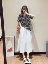 夏用 白色のAラインスカート【柔らかくてシワになりにくい・ウエストゴム・黒白無地・中丈】