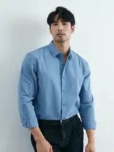 高級感ある黒のコットンシャツ【ビジネスカジュアル・長袖・スリムフィット】