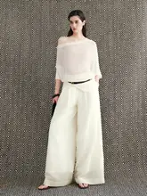 ゆったりとした気軽な雰囲気の微皺感マイクロファイバーコットン ワイドパンツ【スタイル・ロングパンツ】