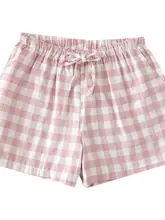 吸汗性に優れたコットン生地の快適なショートパンツ【チェック柄・夏用・ルームウェア】