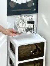 移動式デスクサイド収納キャビネット【多層・引き出し付き・文具や雑貨に最適】