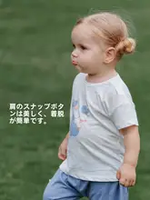 夏用 竹節綿製 ベビーTシャツ【半袖・純綿・お出かけに最適】