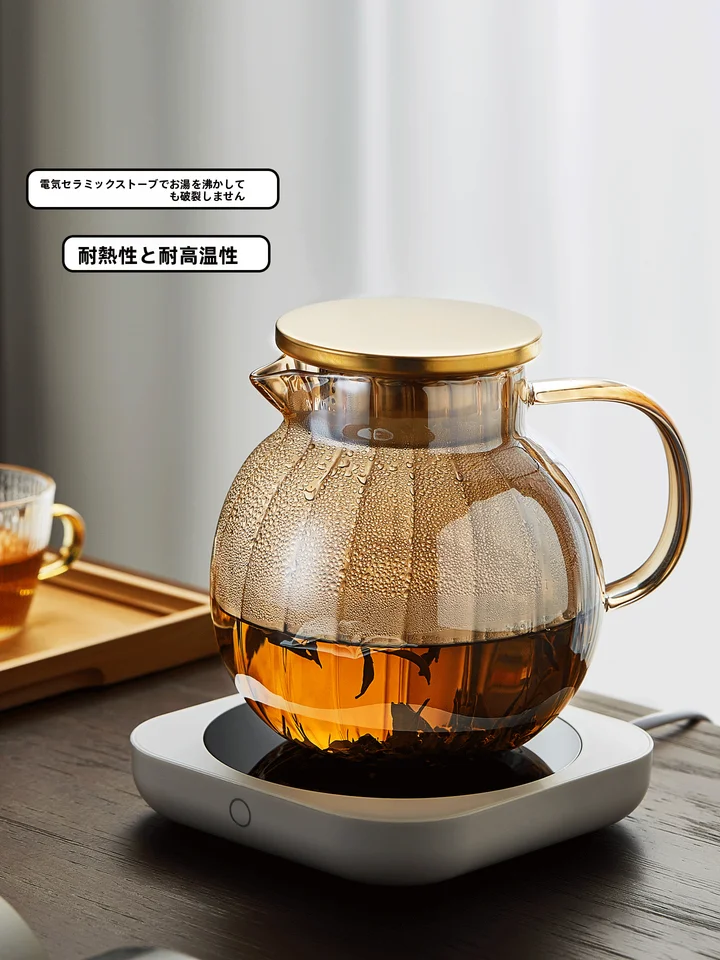 高耐熱ガラス茶器【花茶用・泡茶器・水分離機能・大型】（セットアップ対応）