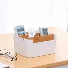 シンプルなデザインの多機能収納ボックス【リビングや寝室に最適・リモコン分け可】