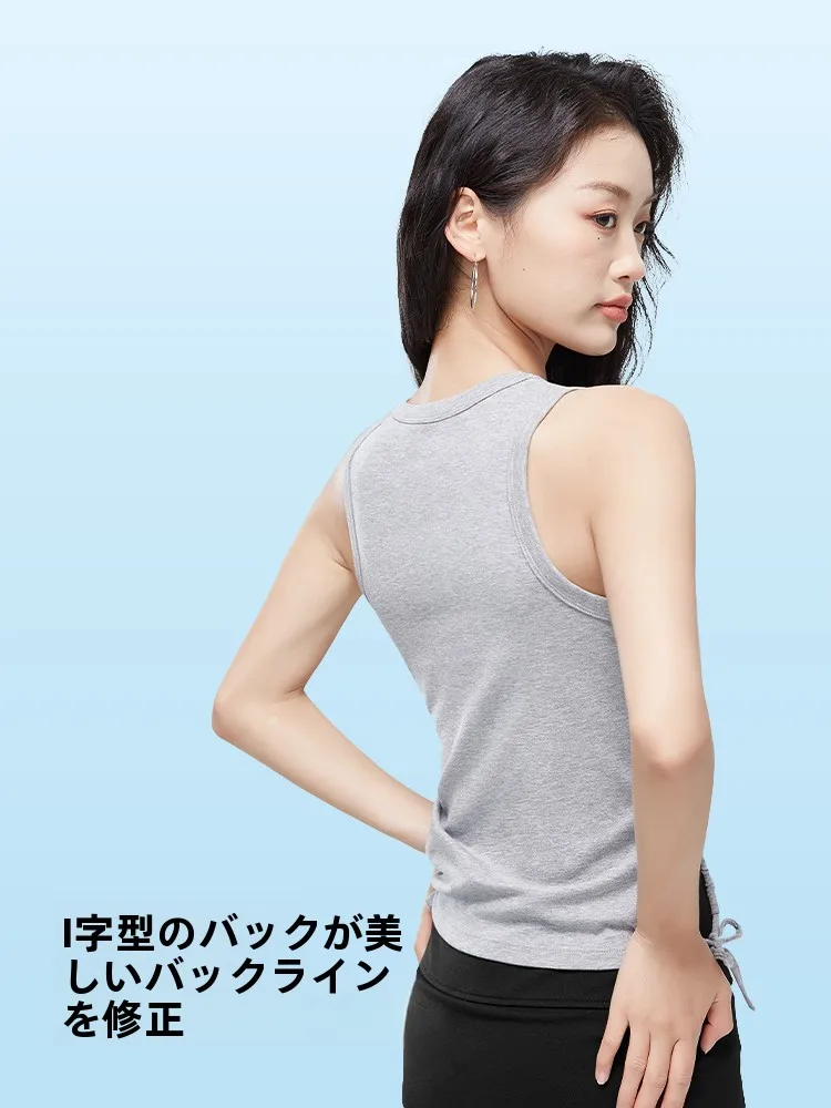スクエアネックタンクトップの工字デザインと通気性：MiiOWブラウンモデルの実用性解析