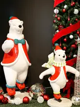 クリスマス雪だるま・北極熊・ペンギンのクリスマスシーン飾り