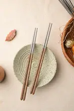 抗菌防霉の304ステンレス製ハシ【チキンウィングウッド・食品級・滑り止め付き】