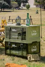 折りたたみキャンプボックステーブル【蓋付き・多機能・アウトドア収納】