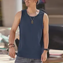 シンプルな無地デザインのメンズノースリーブTシャツ【夏用・アウトドア・カジュアル】