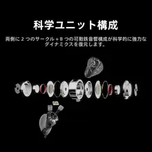 ハイファイ有線イヤフォン【ダークセイバー・片側二重リング・高品質】
