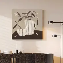 手描き油絵の侘び寂び風リビング装飾画【モダンシンプル・立体的なテクスチャー】