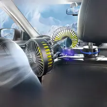 車載 USBファン【12V/24V・後部座席用・静音・強力風力】