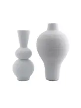 古風な陶器製花瓶【景徳鎮製・乾燥花用・インテリア装飾】