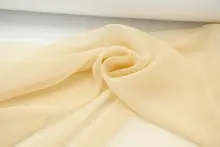 半透明のクリームカラーシフォン生地【ドレス・ウェディング装飾用・DIY材料】