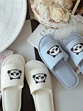 シンプルなレトロ風刺繍付きカップル用ルームシューズ【春秋・防滑・ソフトソール】