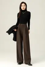 高腰ワイドレッグパンツ【グレー・落ち感のあるゆったりシルエット・カジュアルタイプ】（セットアップ対応）