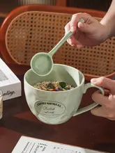 温かい飲み物にも最適！陶器製の大容量マグカップ【朝食用・オフィスでの使用に】
