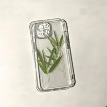 シンプルな竹の葉デザインのスマートフォンケース【iPhone・Android対応】
