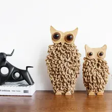 手作り木製フクロウ置物【北欧スタイル・インテリア装飾用・卓上用】