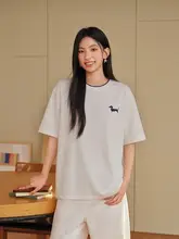 夏用 メ  ンズ 半袖Tシャツ【コントラストデザイン・ラウンドネック・個性的な刺繍】