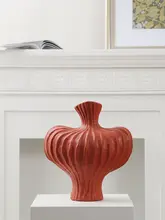 侘寂風の黒白陶器花瓶【アート飾り・高級インテリア】