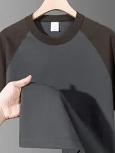 ヴィンテージ風 コットン混合ショートスリーブTシャツ【夏用・ラグランスリーブ・厚手・カジュアル】