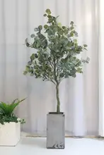 北欧風フェイクユーカリ盆栽植物【インテリア装飾・リビング用・グリーン】