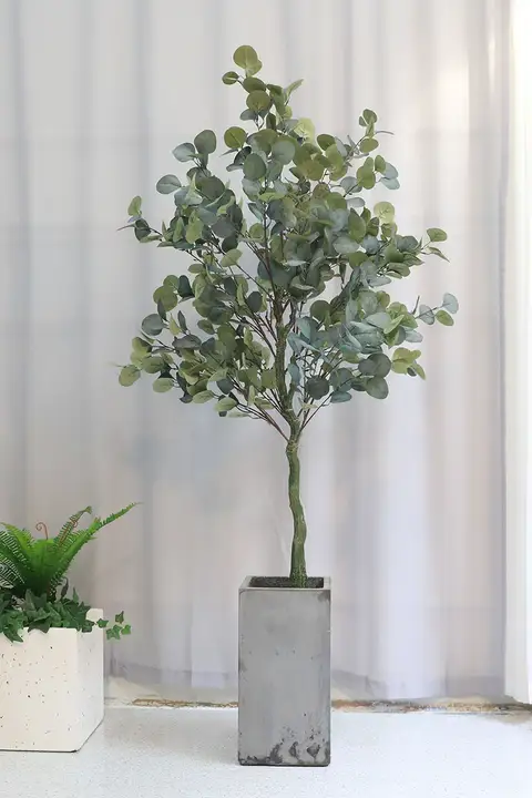北欧風フェイクユーカリ盆栽植物【インテリア装飾・リビング用・グリーン】