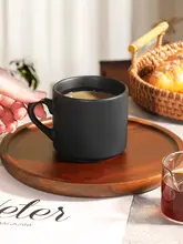 陶器製 シンプルなカフェマグカップ【北欧インス・家庭用・ラテ用】