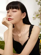 バロック風 ハートデザイン 人工真珠ネックレス【ダブルレイヤー・春夏用・デコルテアクセサリー】