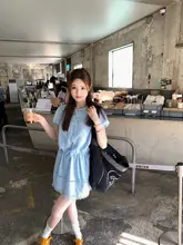 花柄レース付き短裙と泡泡袖トップスのコーディネート（セットアップ対応）