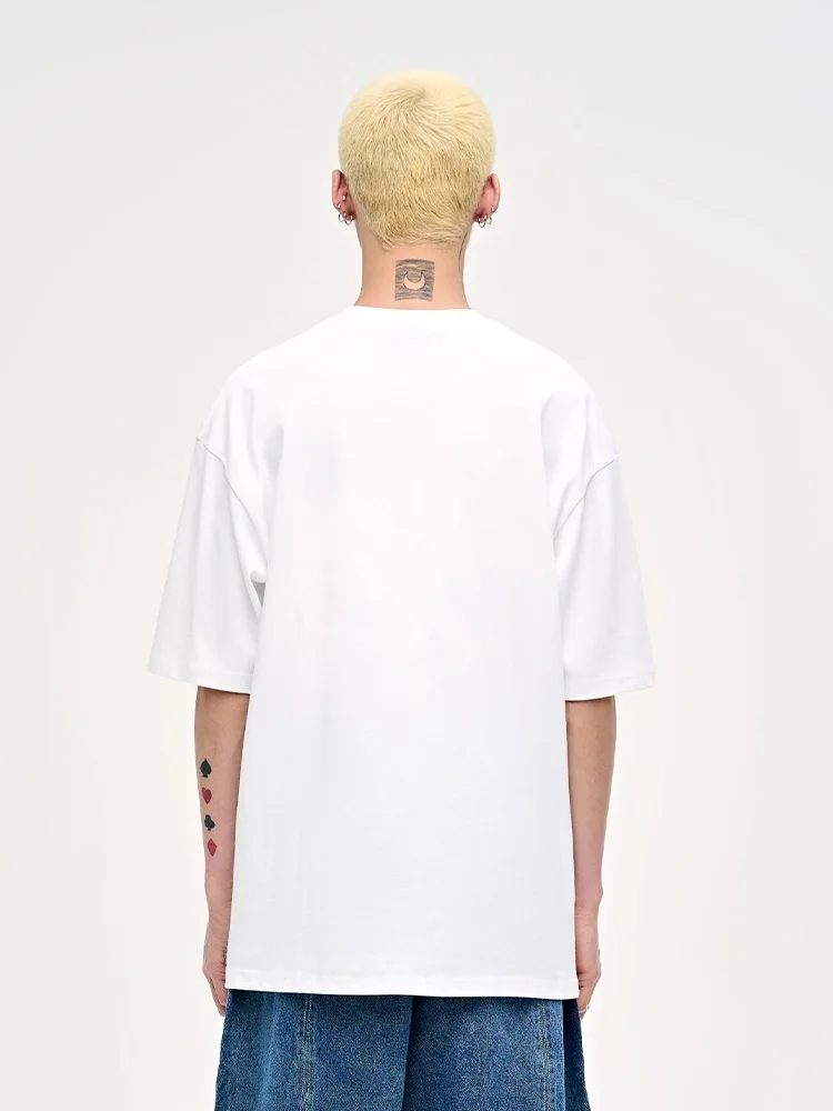 ユニークキャラクター プリント メンズ半袖Tシャツ：ストリートアートのインスピレーションを日常に