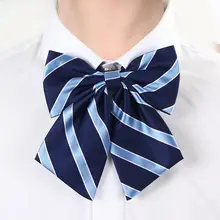 ブルーのレディース蝶ネクタイ【職業用・学院風・ユニフォームアクセサリー】