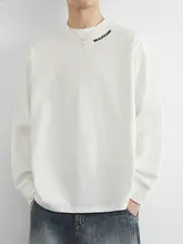 純綿製 長袖 メンズTシャツ【刺繍デザイン・春秋用・シンプルカラー】