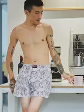 カジュアルなおしゃれ！カップル向けコットンボクサーパンツ【男女兼用・快適・居家用】（セットアップ対応）