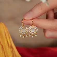 新中式デザイン 福鎖イヤリング【イヤリングタイプ・無耳穴・新年用】