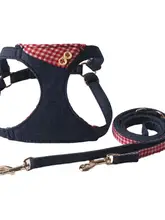 犬用 ハーネス付きリード【調整可能・小型犬用・かわいいデザイン】