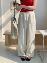 白色 ゆったりカジュアルハイウエストワイドパンツ【夏用・フィット】（セットアップ対応）