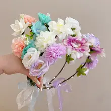 花冠風ヘアバンド【夏用・網状リボン・気品あるデザイン】