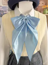 免打つきリボンカラーの学生制服用大きな蝶ネクタイ【無地・セーラー服・学院風】